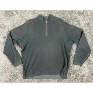 Tommy Bahama Sweatshirt Men's XL Charcoal Quarter Zip  100% Cotton